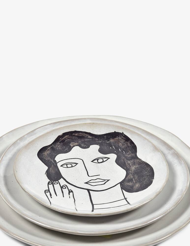 rinascente Serax Plate M Off White - Black La Mère