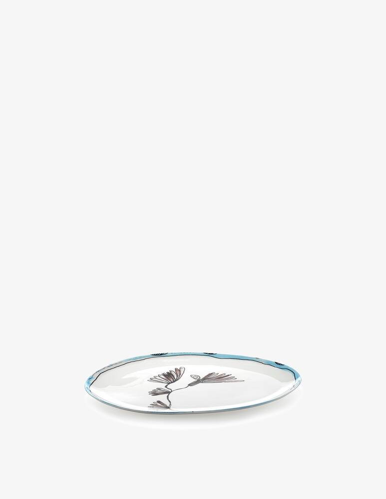 rinascente Marni Midnight Flowers Oval Plate °2 S Camelia aubergine