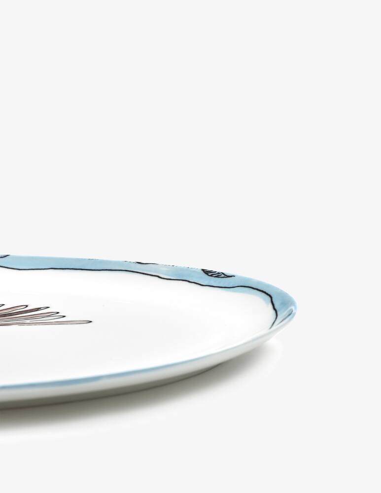 rinascente Marni Midnight Flowers Oval Plate °2 L Camelia aubergine