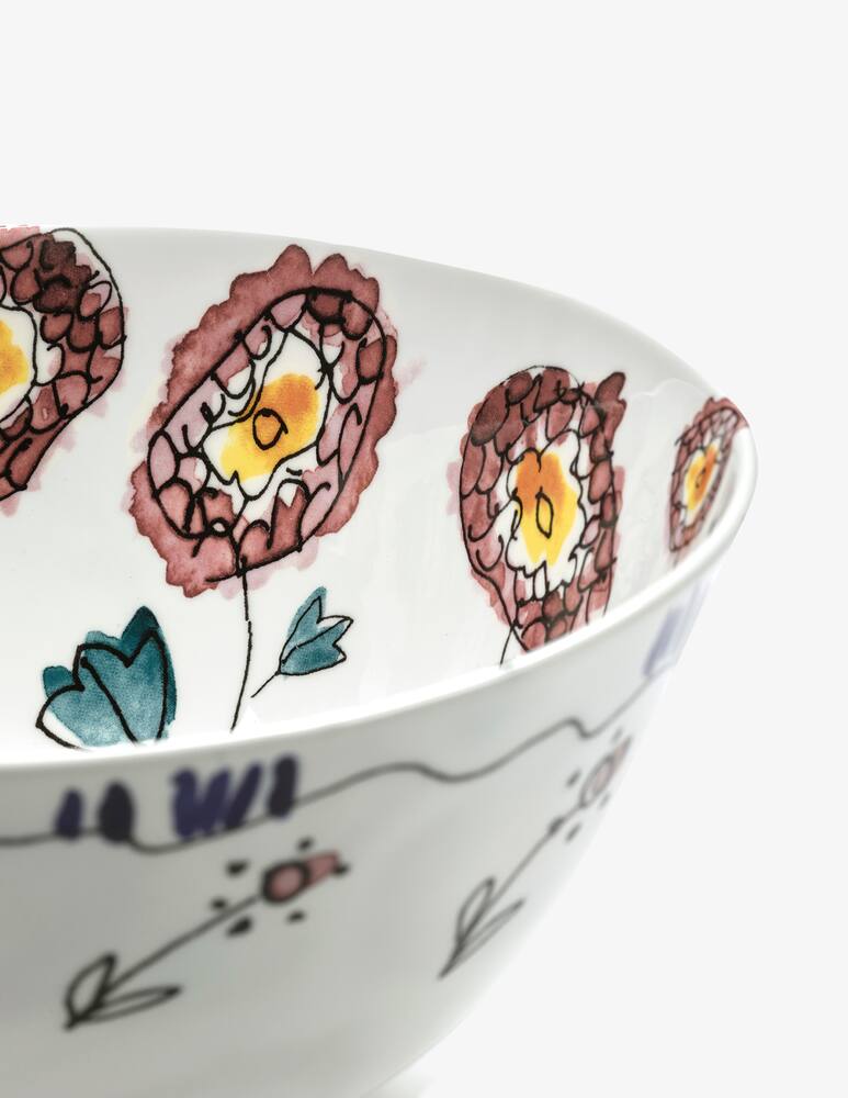 rinascente Marni Midnight Flowers Serving Bowl M d22cm Anemone milk