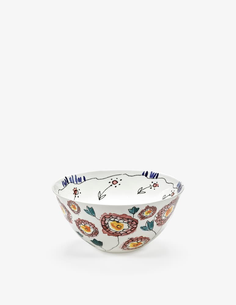 rinascente Marni Midnight Flowers Serving Bowl L d25cm Anemone milk