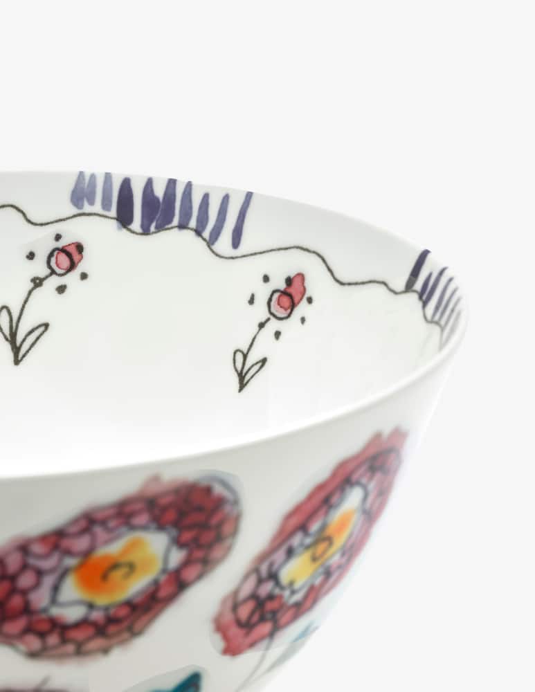 rinascente Marni Midnight Flowers Serving Bowl L d25cm Anemone milk