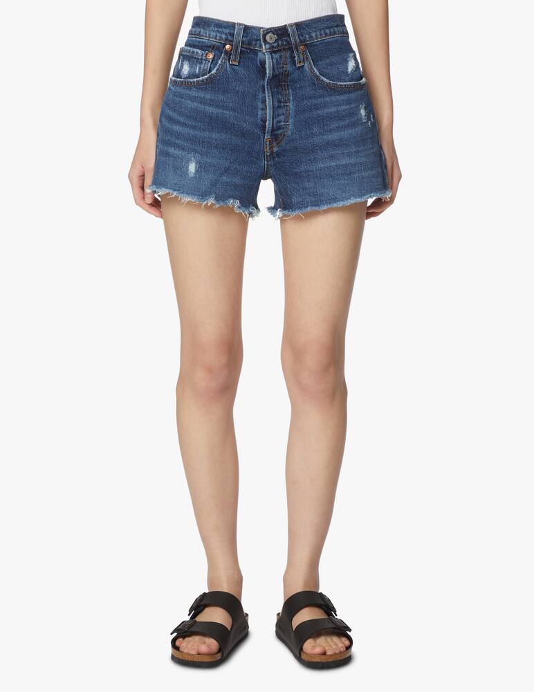 Levi's Pantaloni corti di jeans con rotture 501 - blu - immagine 2