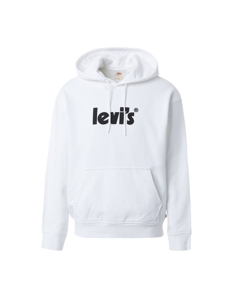 rinascente Levi's Felpa con cappuccio poster logo - bianco