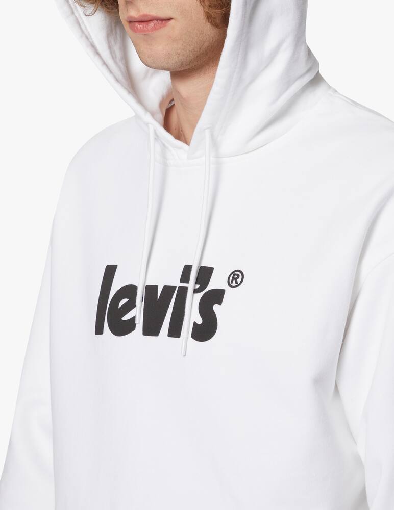 rinascente Levi's Felpa con cappuccio poster logo - bianco