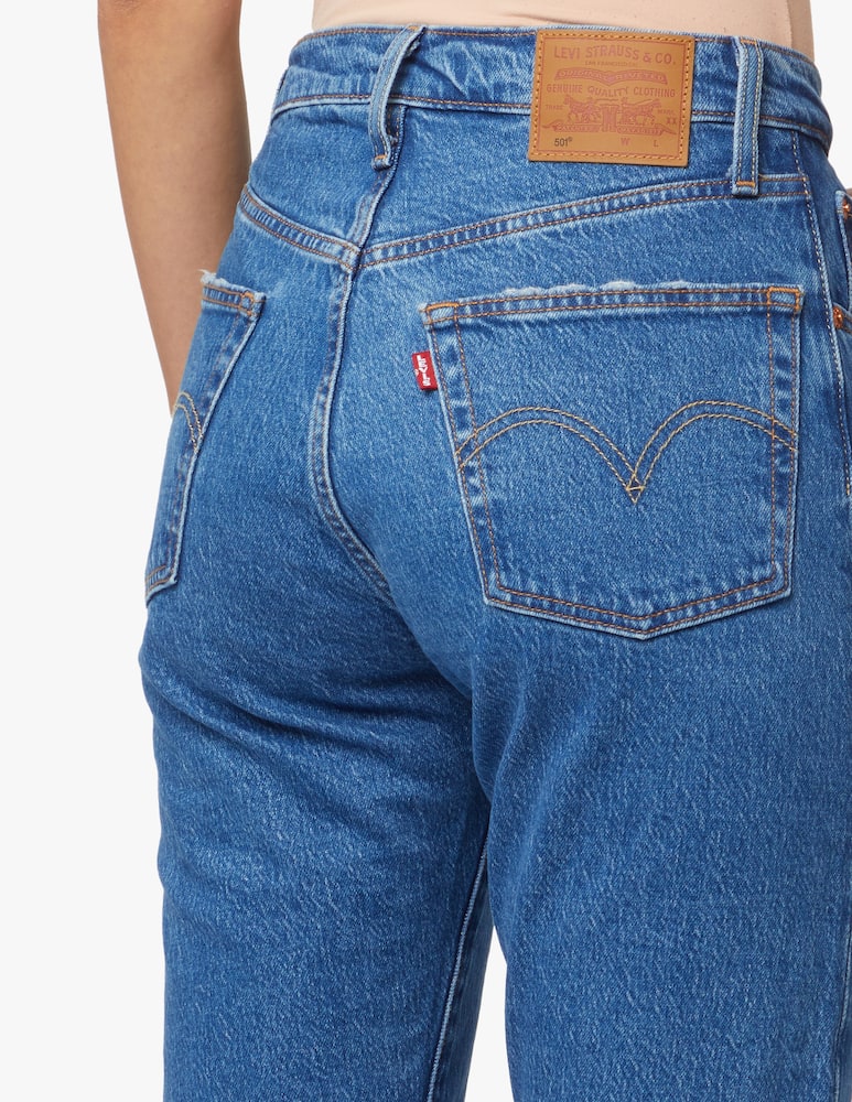 rinascente Levi's Jeans straight cropped a vita alta 501 - blu