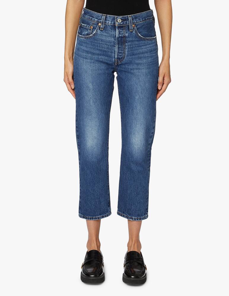 rinascente Levi's 501 high rise straight leg cropped jeans - blue