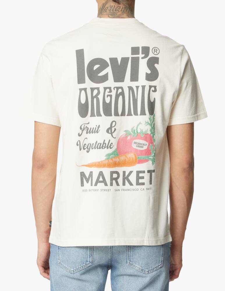 rinascente Levi's T-shirt beige market logo back fresh - beige