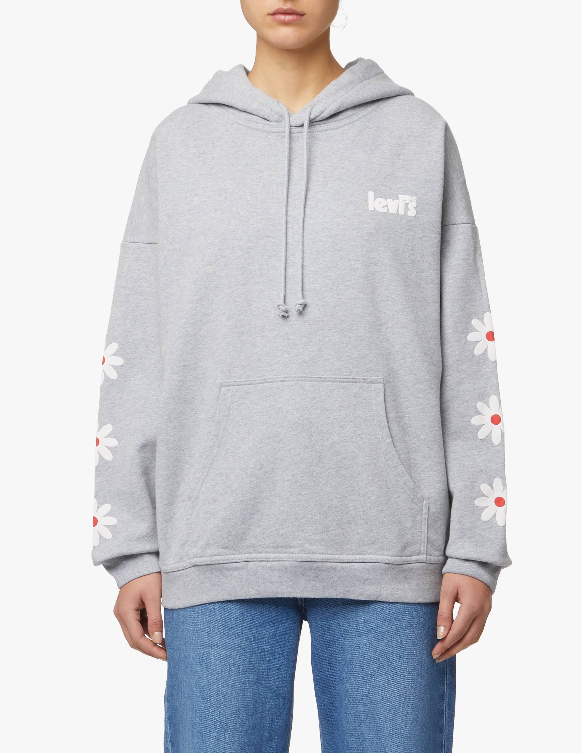 Levi's Felpa in cotone con margherite - grigio - Rinascente.it