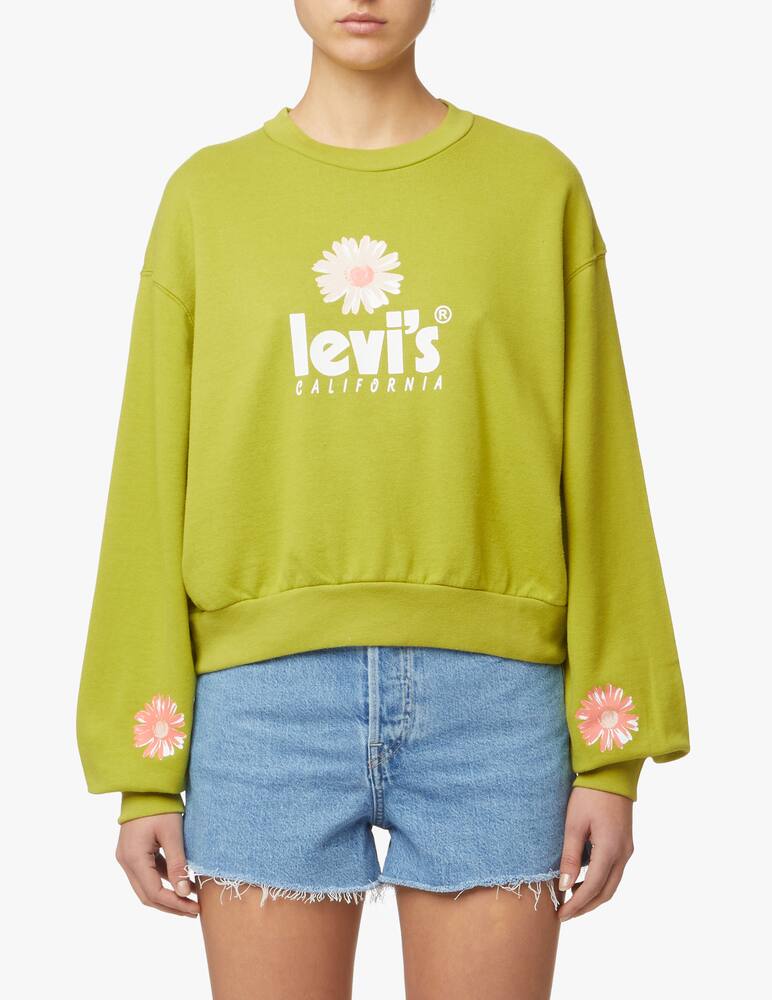 Levi's Felpa girocollo logo fiore - verde - immagine 1 Levi's Felpa girocollo logo fiore - verde - immagine 1