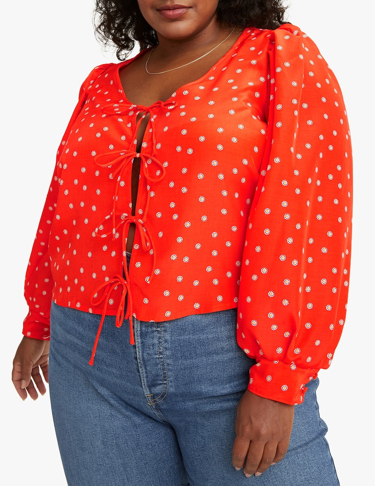 rinascente Levi's Plus flawn tie bluse - red