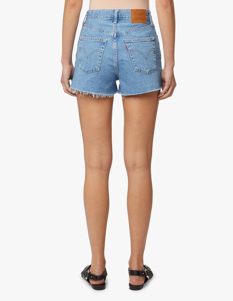 rinascente Levi's Denim ribcage shorts raw edge - blue