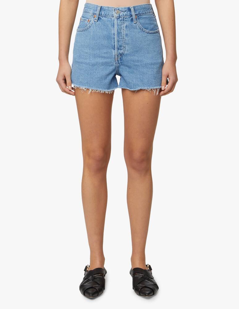 rinascente Levi's Denim ribcage shorts raw edge - blue