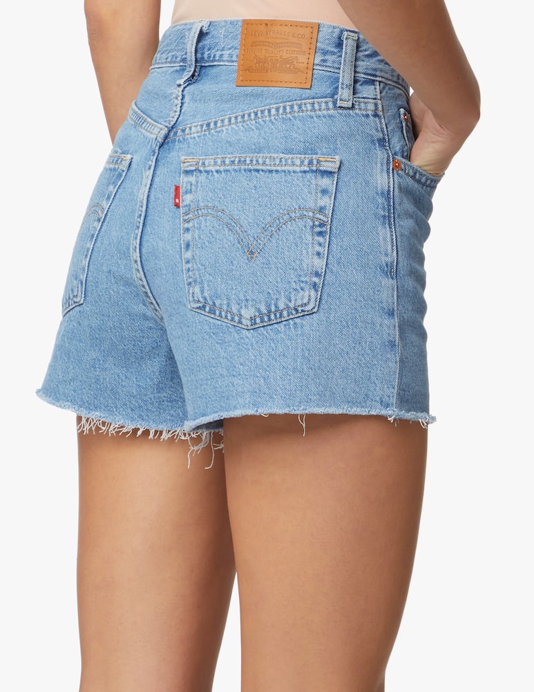 rinascente Levi's Denim ribcage shorts raw edge - blue
