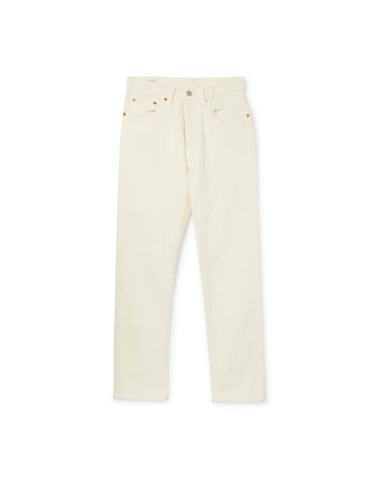 rinascente Levi's Jeans straight cropped a vita alta 501 - bianco