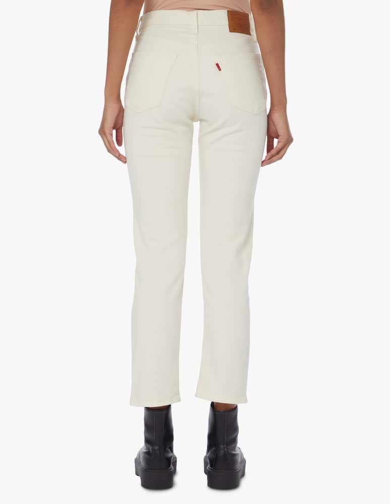 rinascente Levi's Jeans straight cropped a vita alta 501 - bianco