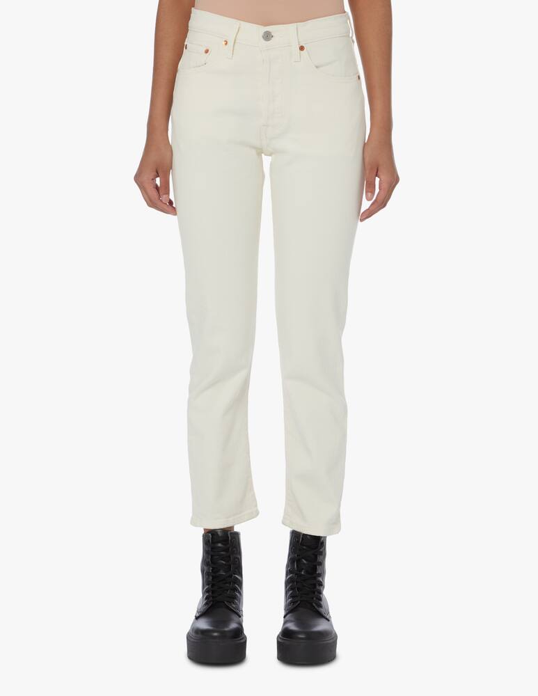 rinascente Levi's Jeans straight cropped a vita alta 501 - bianco