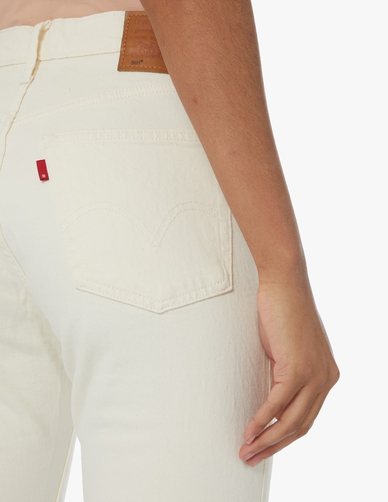 rinascente Levi's Jeans straight cropped a vita alta 501 - bianco
