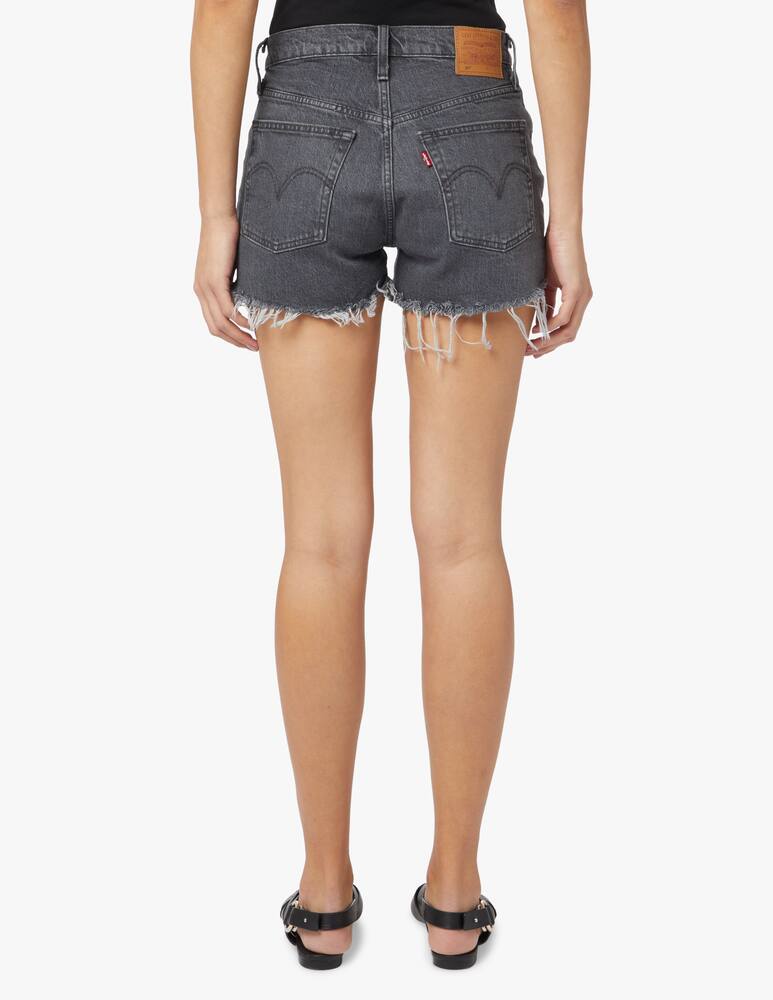 rinascente Levi's Pantaloni corti di jeans bordo grezzo 501 - nero