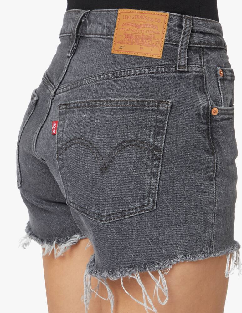 rinascente Levi's Pantaloni corti di jeans bordo grezzo 501 - nero