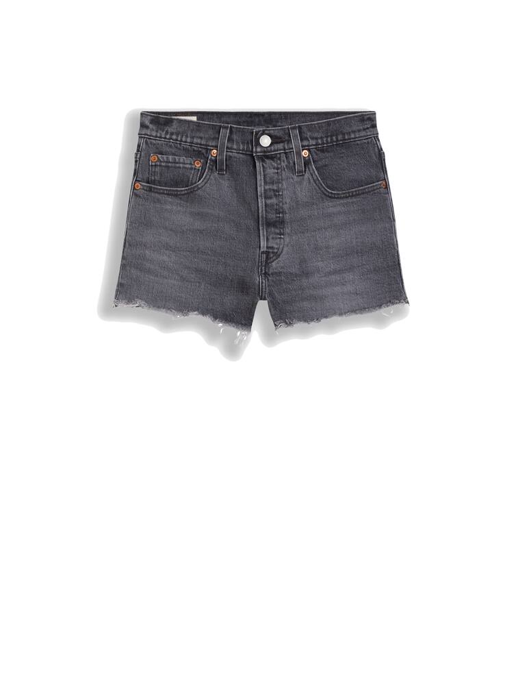 rinascente Levi's Pantaloni corti di jeans bordo grezzo 501 - nero