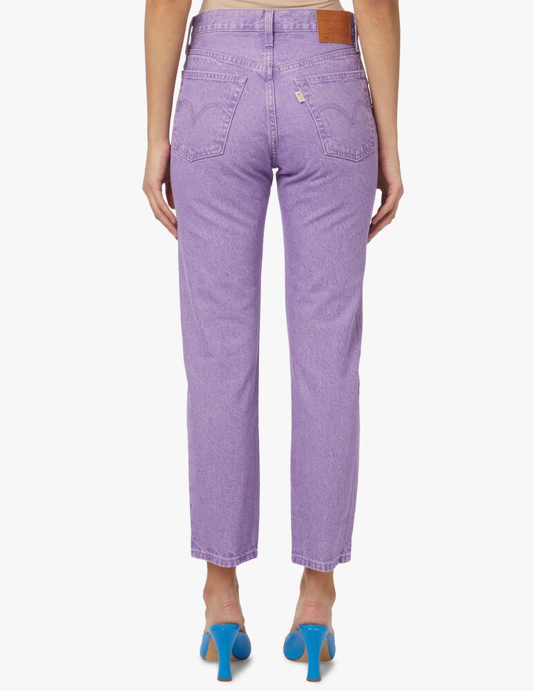 rinascente Levi's Jeans straight cropped a vita alta 501 - lilla