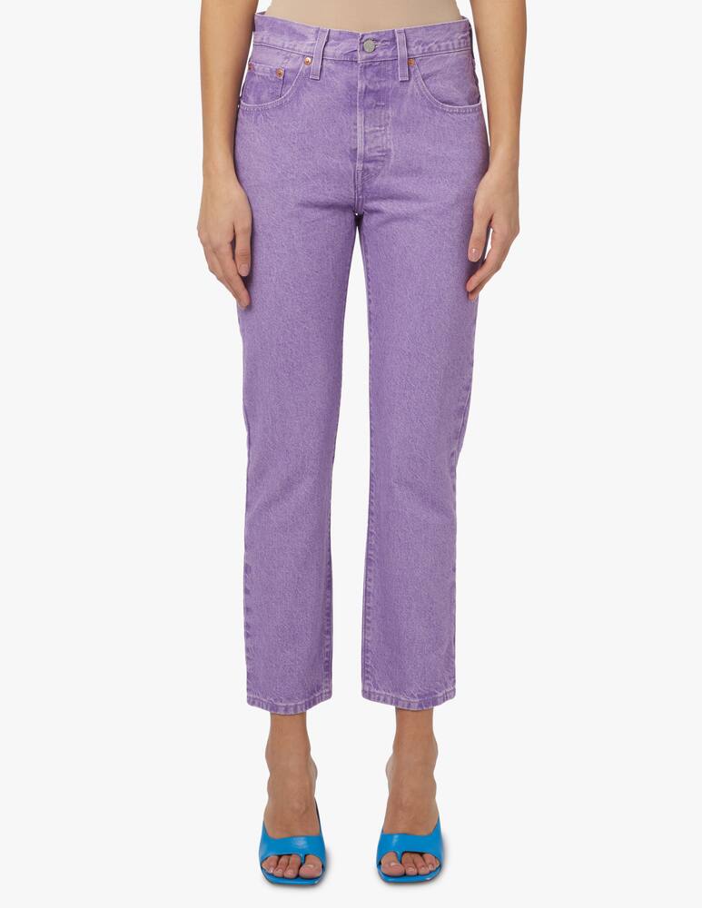 rinascente Levi's Jeans straight cropped a vita alta 501 - lilla