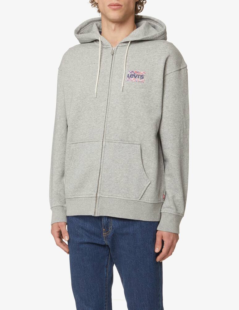 Levi's Felpa con cappuccio fzip relax con grafica retro - Grigio - immagine 1 Levi's Felpa con cappuccio fzip relax con grafica retro - Grigio - immagine 1