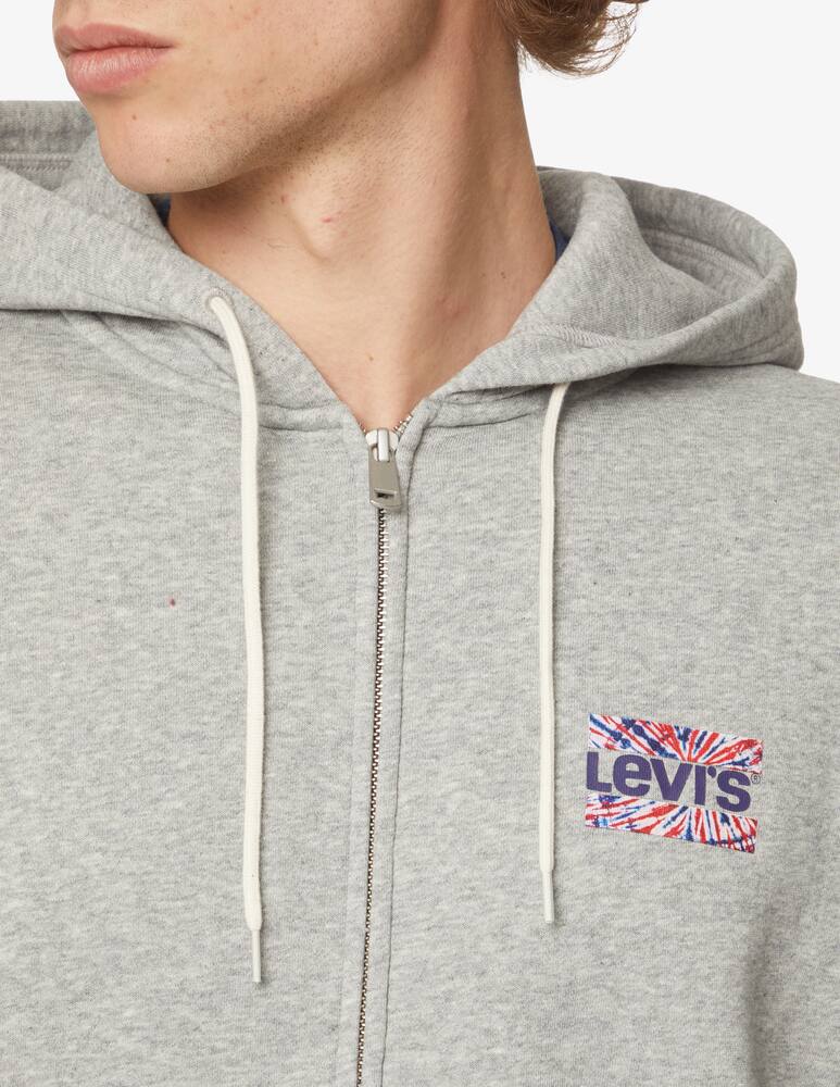 rinascente Levi's Fzip relax back graphic hoodie - Grey