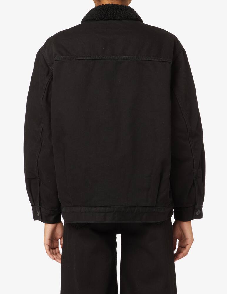 rinascente Levi's Made & Crafted Sherpa Trucker long oversized denim jacket - Black