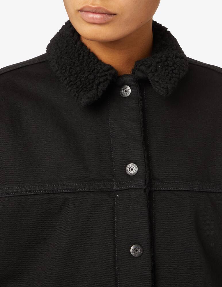 rinascente Levi's Made & Crafted Sherpa Trucker long oversized denim jacket - Black