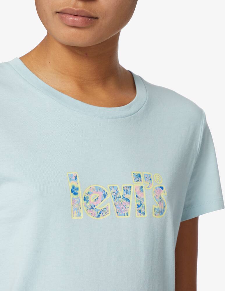 rinascente Levi's T-shirt in cotone Poster Logo - Azzurro