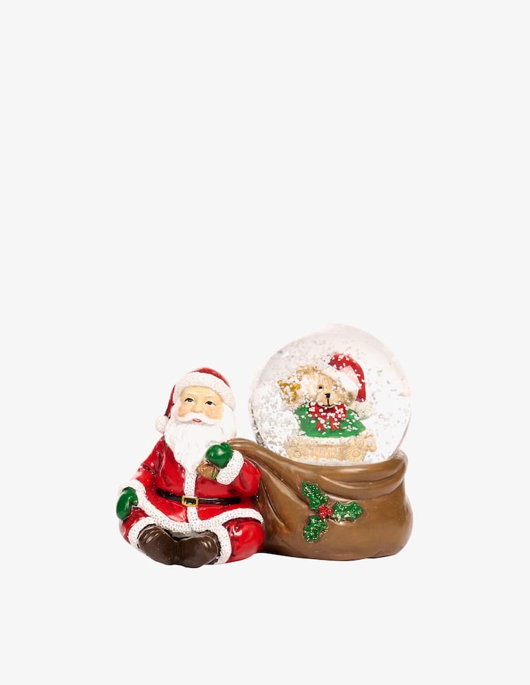 rinascente Goodwill Palla di neve Babbo Natale e orso 11.5 cm