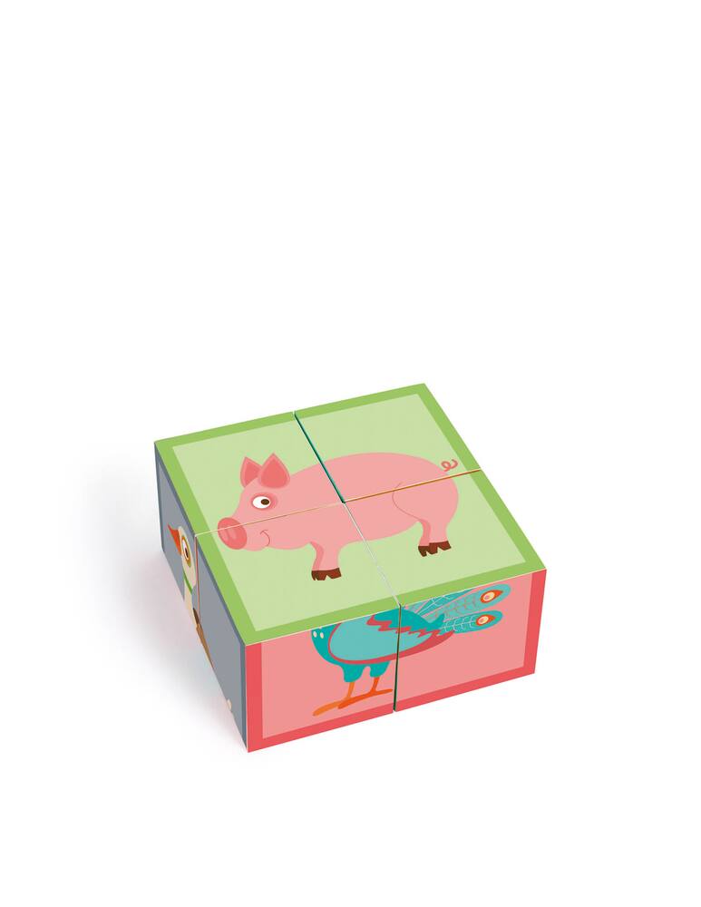 rinascente Scratch Puzzle a blocchi fattoria. 4 Blocchi - Multicolor