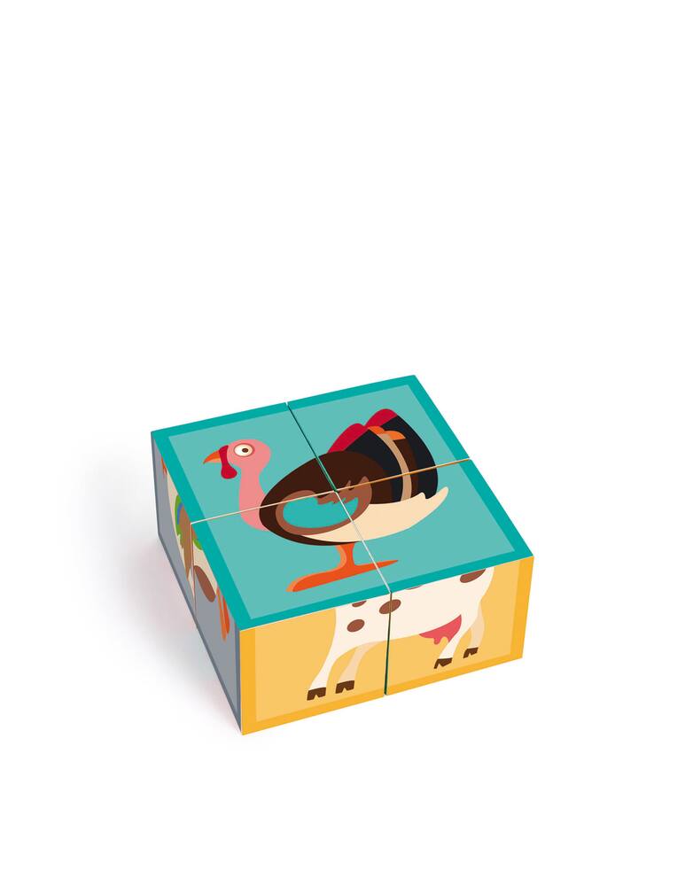 rinascente Scratch Puzzle a blocchi fattoria. 4 Blocchi - Multicolor