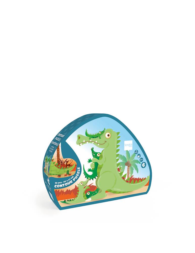 rinascente Scratch Contour Puzzle Coccodrillo 36pz - Multicolor