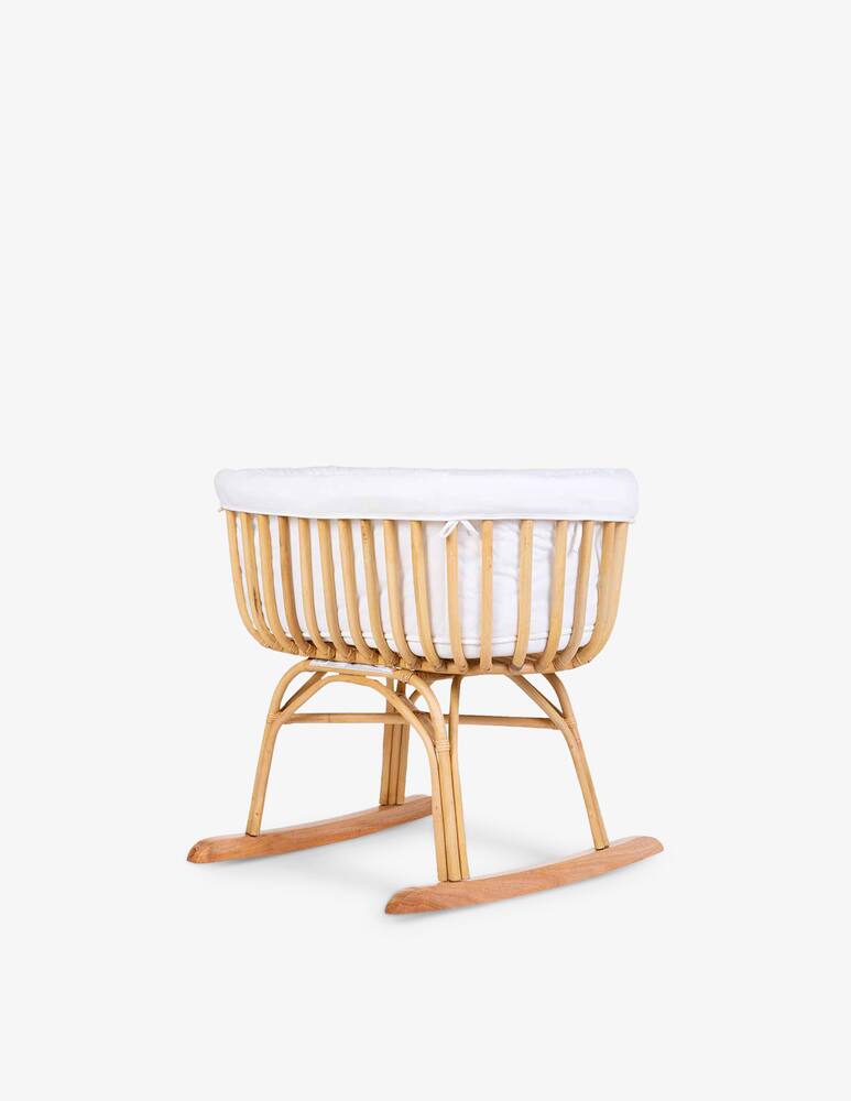 rinascente Childhome Culla a dondolo rattan con materasso