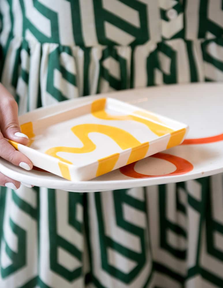 rinascente Que Rico Decorative Tray Javier Spanish Swirls