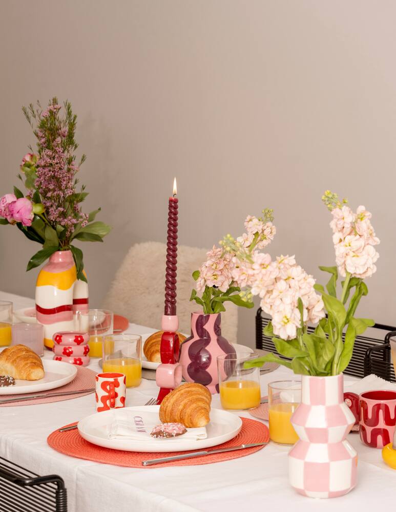 rinascente Que Rico Vaso Decorativo Celestino Squares & Stripes