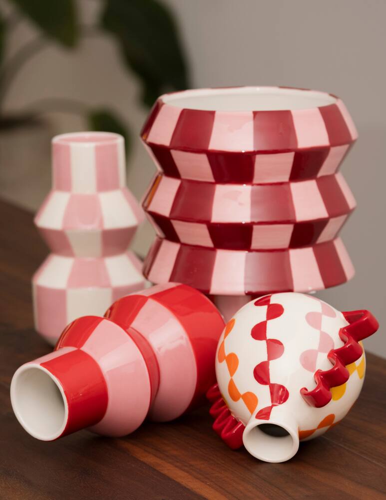 rinascente Que Rico Vaso Decorativo Celestino Squares & Stripes