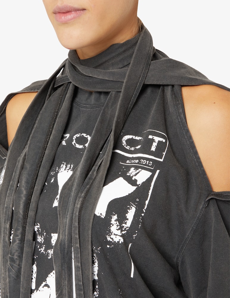 rinascente Y/Project Multiscarf rock band print dress