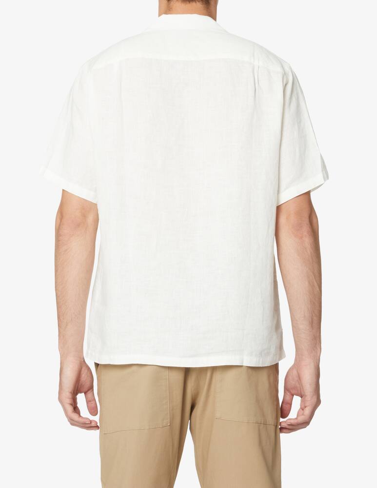 rinascente Portuguese Flannel Camicia manica corta 100% lino - bianco