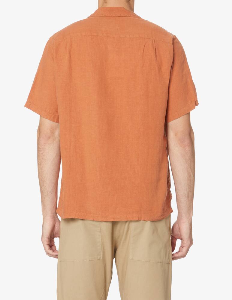 rinascente Portuguese Flannel 100% linen short sleeve shirt - brown