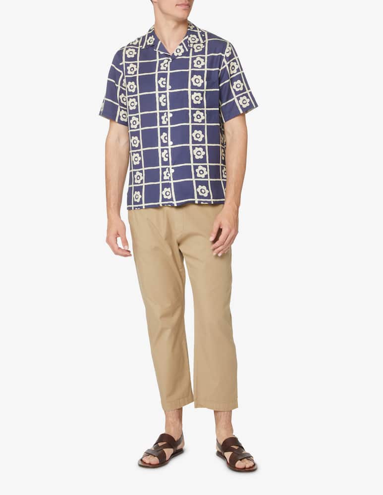 rinascente Portuguese Flannel Flowers and check short sleeve shirt - multi