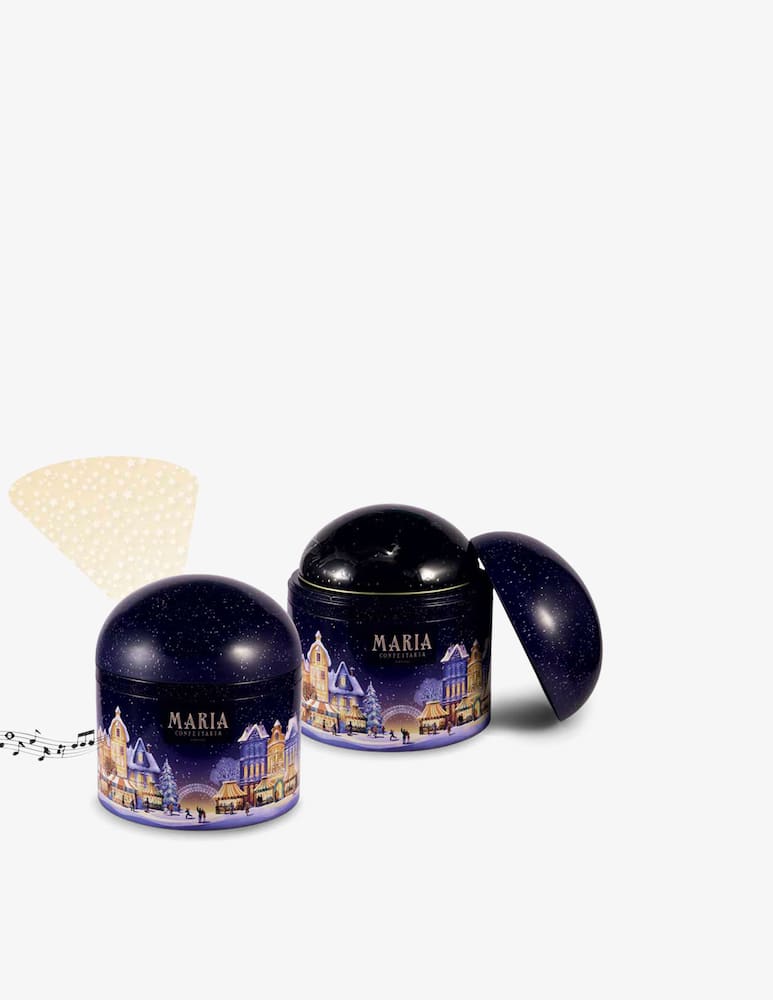 Maria Confeitaria Lattina con carillon e luce interna 300g - immagine 1 Maria Confeitaria Lattina con carillon e luce interna 300g - immagine 1