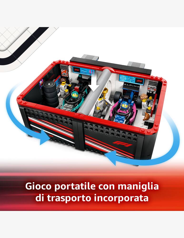 rinascente LEGO City Formula1 Garage con monoposto Mercedes-AMG e Alpine F1®