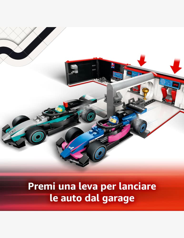 rinascente LEGO City Formula1 Garage con monoposto Mercedes-AMG e Alpine F1®