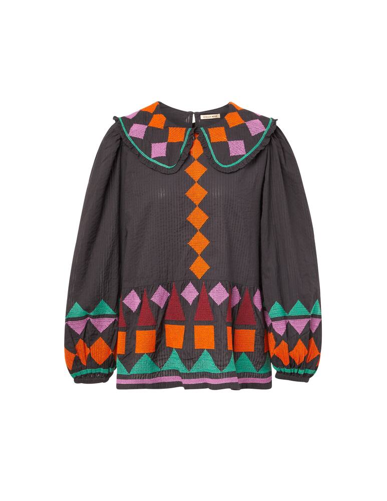 rinascente Stella Nova Ethnic embroidery blouse - blue