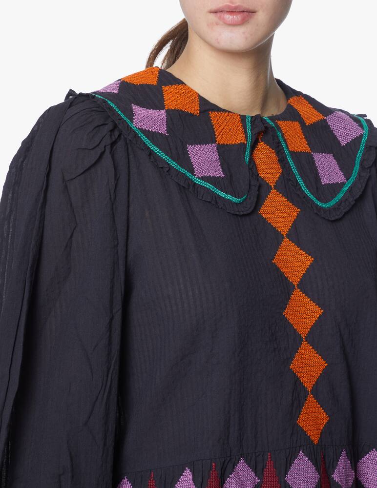 rinascente Stella Nova Ethnic embroidery blouse - blue