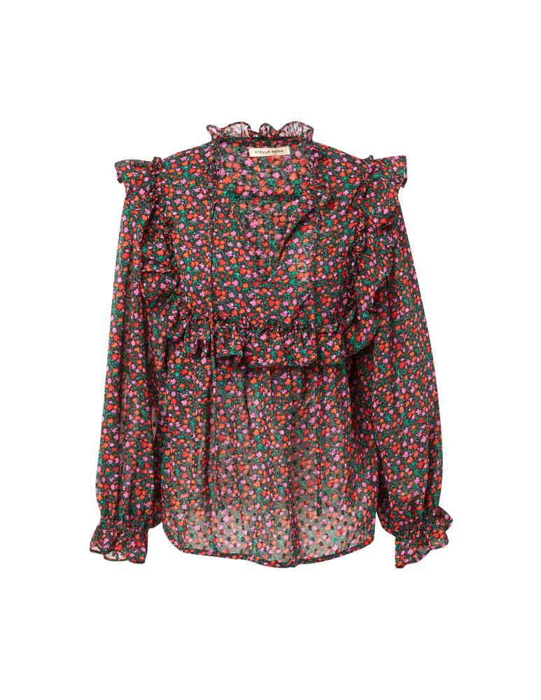 rinascente Stella Nova Blusa a manica lunga con stampa a fiori - viola